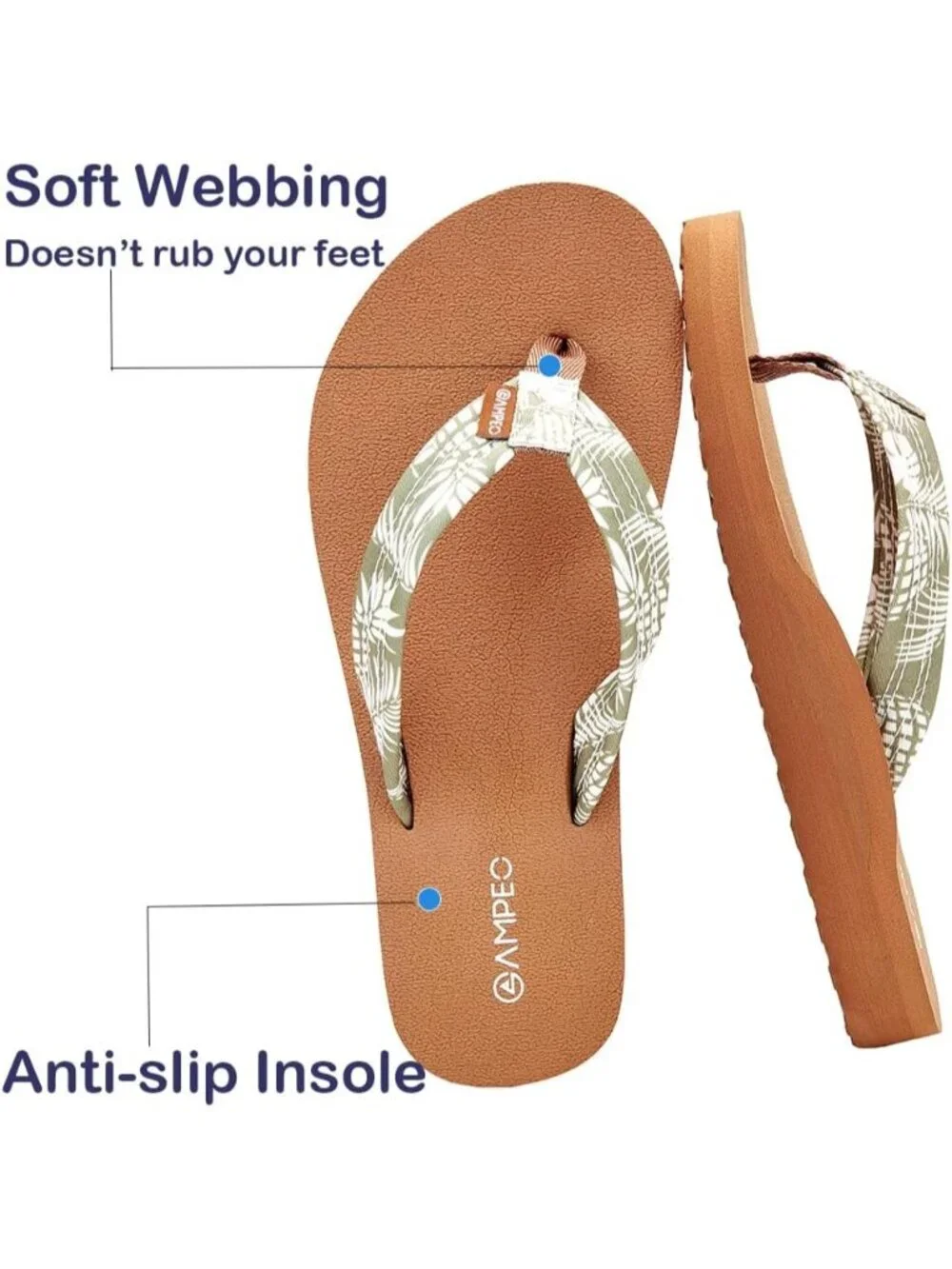Women's Floral Pineapple Leaf Comfortable Flip Flops Summer Beach Thong Sandals